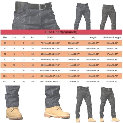 Men's Tactical Cargo Pants Work Lightweight Stretch Fit Waterproof Ripstop Pockets Hiking Hunting Military Trousers4