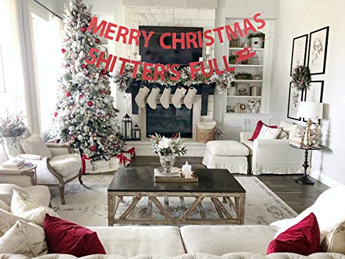 Merry Christmas Shitters Full Banner, Ugly Christmas Sweater Party Banner, Christmas Vacation Party Decorations Banner, Funny Christmas Holiday Party Decorations, Xmas Decoration #TOP1