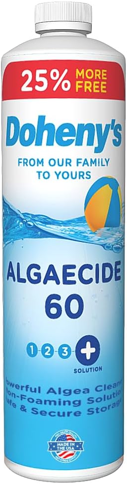 Doheny's Algaecide 60 | Pro-Grade, Metal-Free & Non-Foaming | Prevents All Algae Types | No Stains, No Clouding | Safe for Salt, Chlorine & Bromine Pools | Treats 160,000 Gallons | 40oz