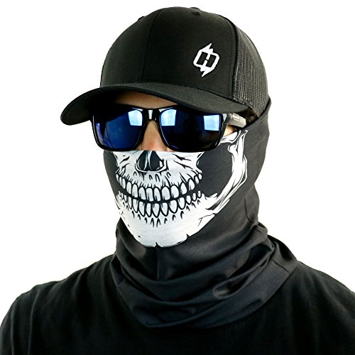 Hoo-Rag - Moisture Wicking Polyester Microfiber Multi-Functional Face Mask & Neck Cover - Upf 30 - Skeleton Skull #TOP1