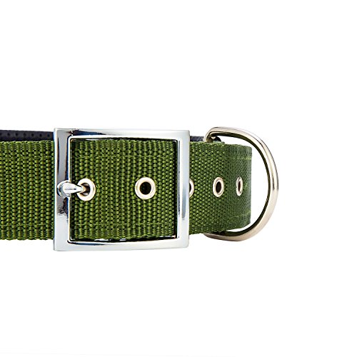 Fragralley Adjustable Metal Buckle Dog Collars For Medium Large Xlarge Dogs, Classic Solid Color Tough Nylon Collar, Neck 14"-25", Padded Wide Pet Collars For Dogs #TOP3