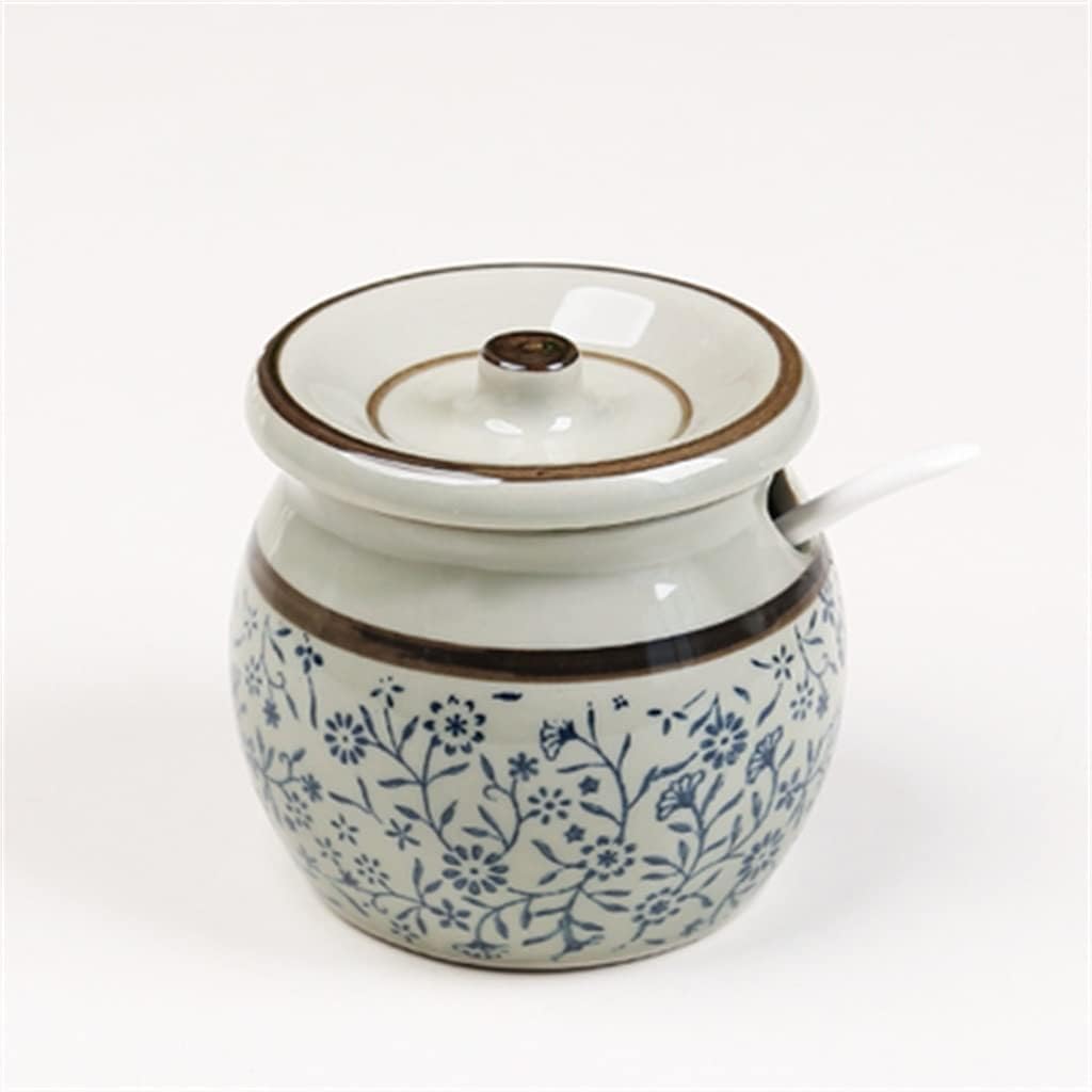 Seasoning jar Household Kitchen Supplies Ceramic Seasoning Jars Spice Jars Bowls Kitchen Seasoning Tools (B One Size)