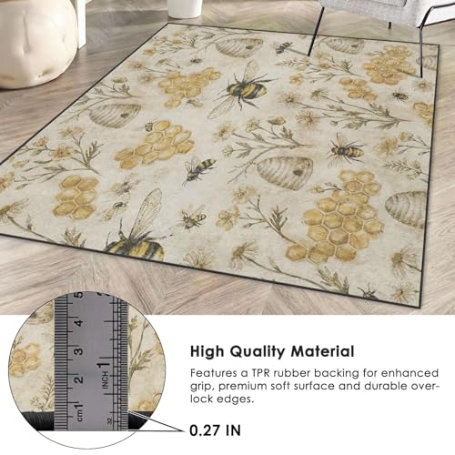 Tapete decorativo rectangular 3'x5' antideslizante lavable miniatura 5