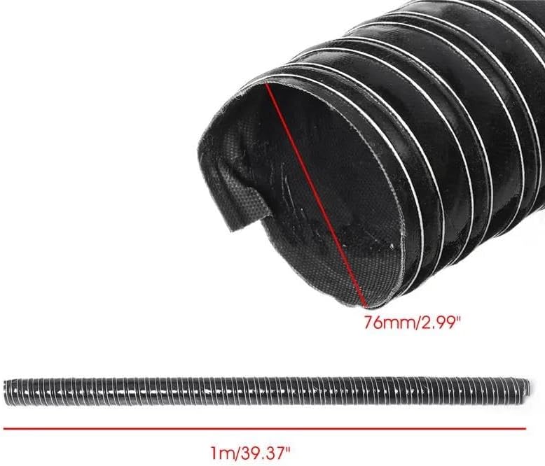 エアインテーク 1m エアダクトホースチューブ 76/70/63/60/57/51/45mm フレキシブルフィルターパイプ 車フード