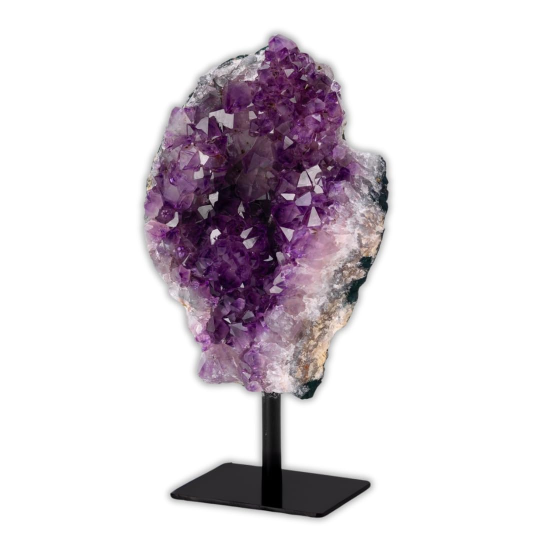 British Fossils Premium Quality Brazilian Amethyst on Stand - Luxury Home Decor, Purple, Approximately 1kg