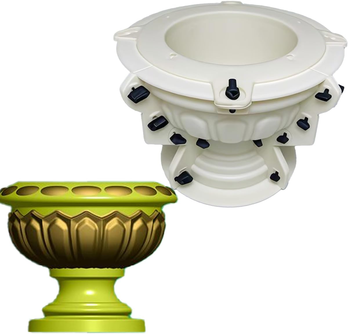 Extra Large Round Planter Molds, ABS Concrete Planter Molds for Garden Decor, Heavy-Duty Reusable Flower Pot Mould (36CM)