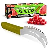 Watermelon Cutter Slicer Tool 9.05' x 1.5' – Stainless Steel Watermelon Slicer Cutter Tool Cuts 1 In Cubes & Slices – Ergonomic Handle, Mess-Free | Cantaloupe, Honeydew, Papaya & Other Summer Snacks