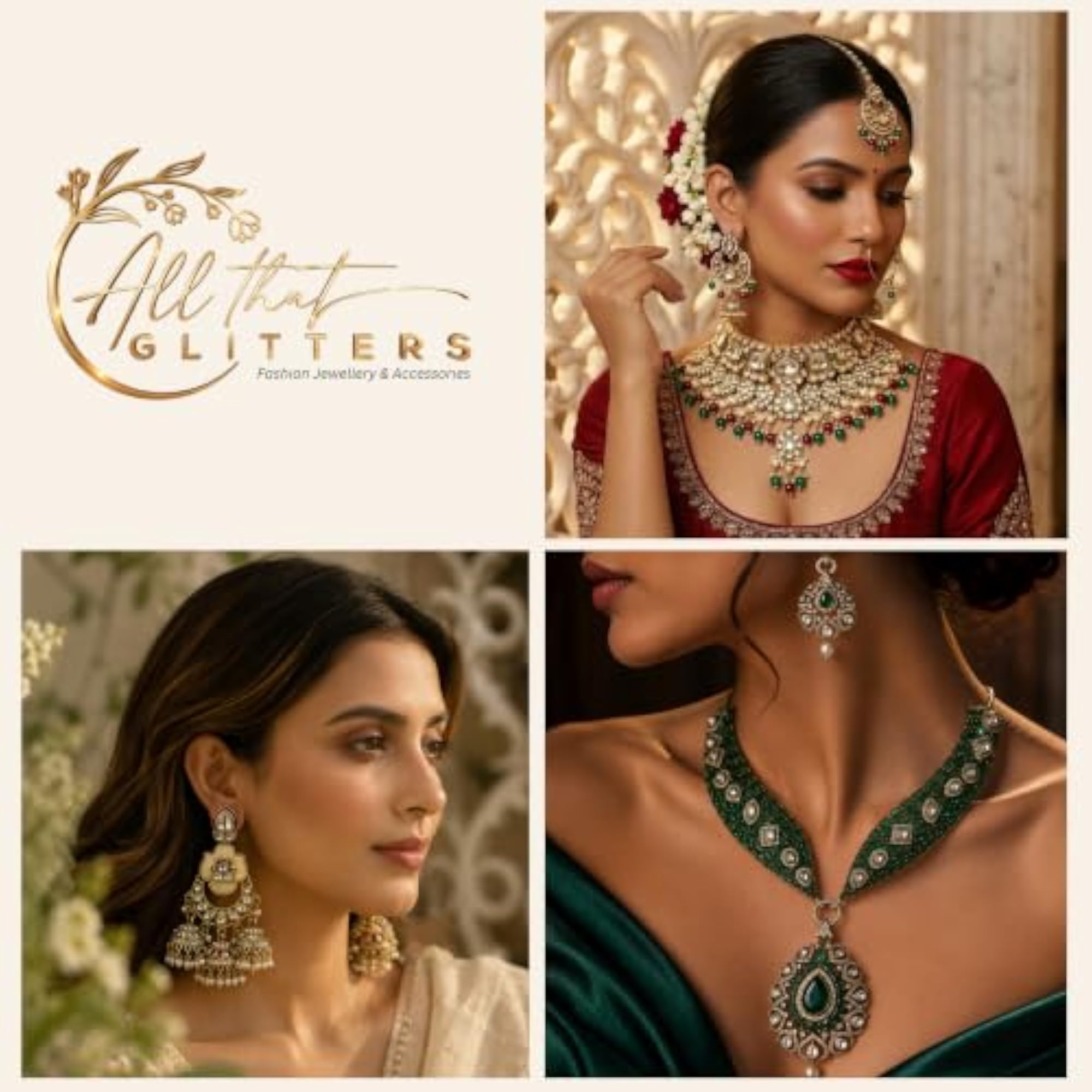 Women's Ruby Cubic Zirconia Hasli Necklace & Earrings Set