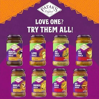 Pataks Medium Lime Pickle - Authentic Indian Relish w/Lime Dices, Mustard Seeds & Aromatic Spices - Perfect for Sandwiches, Curries & Cold Meats - Indian Pickle - 10oz Jar (Pack of 1)