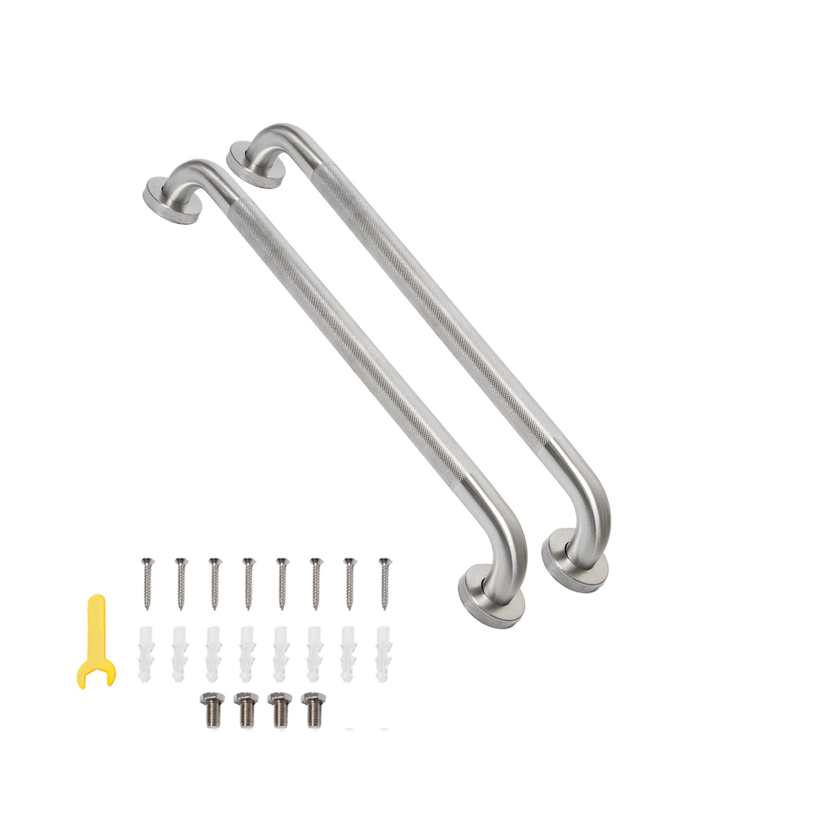 Barra de agarre de ducha de 24 pulgadas, mango de barra de agarre de baño con agarre moleteado antideslizante, barra de equilibrio de baño de acero inoxidable, soporte de barra de seguridad de baño