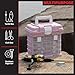 Portable Tool Box - Small Parts Organizer with Drawers and Customizable Compartments for Hardware, Fishing Tackle, Beads, or Crafts by Stalwart (Pink)