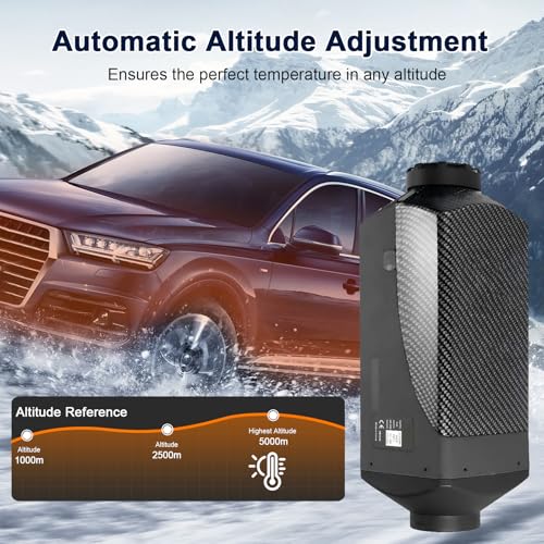Jacgood 12V 8KW Diesel Air Heater Parking Heater Diesel Night Heater with Silencer & LCD Switch & Remote Control & 10L Tank For Car Truck Boat Trailer Motorhomes Bus (Black) - Image 4