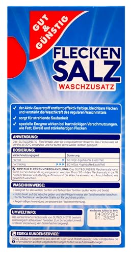 Gut & Günstig Fleckensalz Waschzusatz, 12er Pack (12 x 1 kg)