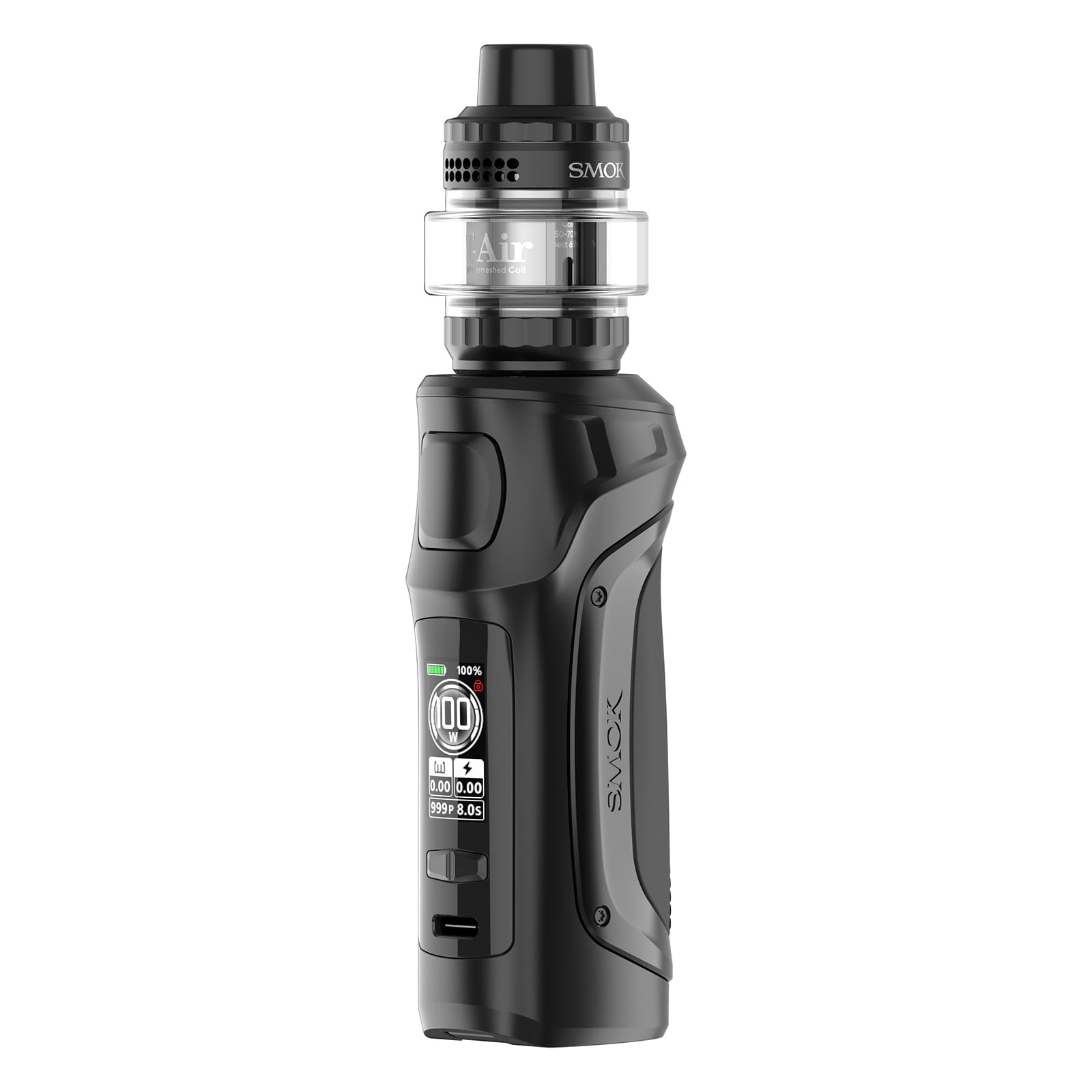 SMOK Mag Solo Mod Kit 100W T-Air Tank 5 ml 21700 18650 ohne Akku Schwarz | TA 0,2 Ohm und 0,4 Ohm Coils, auslaufsicheres Top-Fill-System, TFT-Display, USB-C-Laden, ohne Nikotin