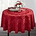 Benson Mills Holiday Elegance Heavyweight Engineered Jacquard Fabric Table Cloth, Holiday, Winter and Christmas Tablecloth (Dark Red, 52