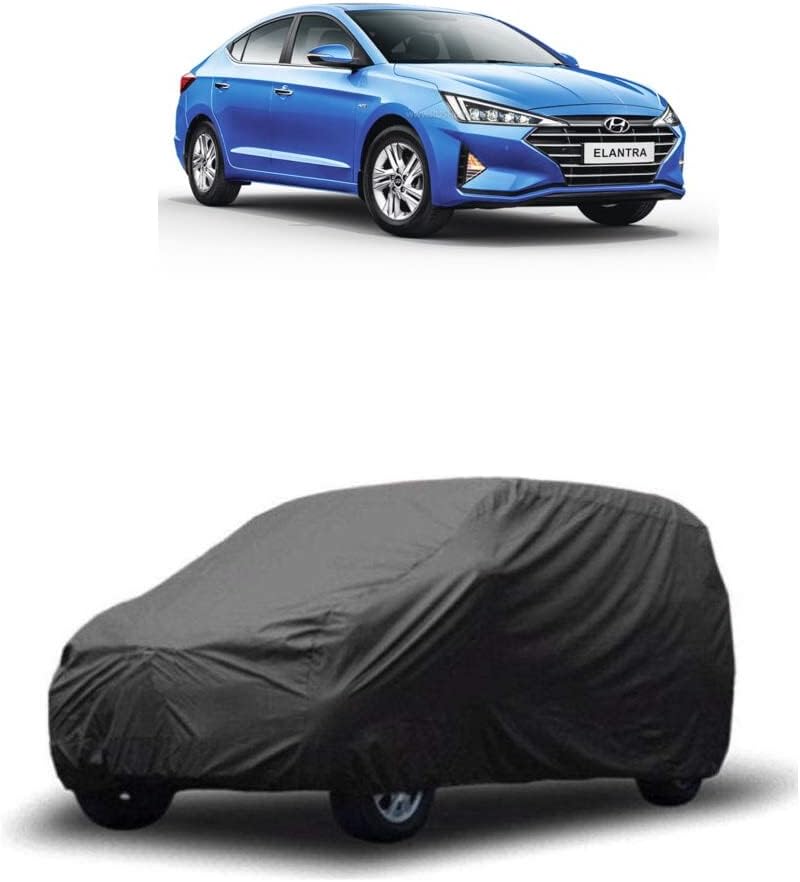 Fast Track Car Body Cover Without Mirror Pockets for Hyundai Elantra (Dark Grey)