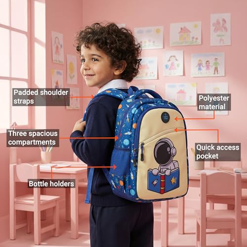 Image of Nasher Miles Polyester Backpack | Ideal for Preschool, Kindergarten, College, School, Office& Travel | Toddler, Girls, Boys, Men, Women