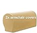 Ochraniacze na podłokietniki na sofy, antypoślizgowy fotel, 2 szt. / zestaw, polarowe pokrowce na podłokietniki premium, rozciągliwe krzesło, sofa, kanapa, ochraniacz na ramię, rozciągliwe, beżowe