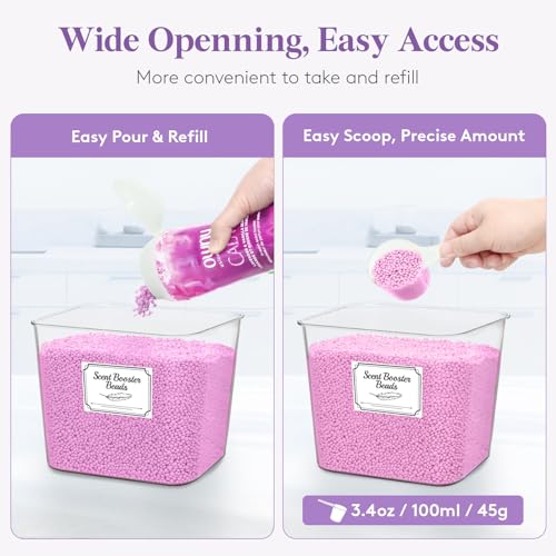 Lifewit Laundry Pods Container with Lid, Dryer Sheet Holder, Room Organization Storage for Coffee Pods Kcup Washing Powder, Scent Booster Beads, 2600 +2000ml/0.53+0.7gal,Natural,4 Pcs #3