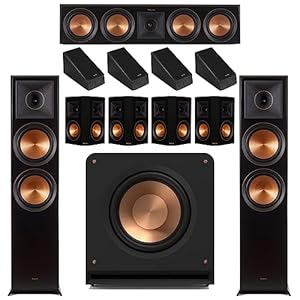 Klipsch 11.1 Ebony Home Theater System with 2 RP-8060FA Front Speaker, 1 RP-504C Center Speaker, 4 RP-502S Surround Speaker, 4 RP-500SA Surround Speaker, 1 RP-1200SW Subwoofer