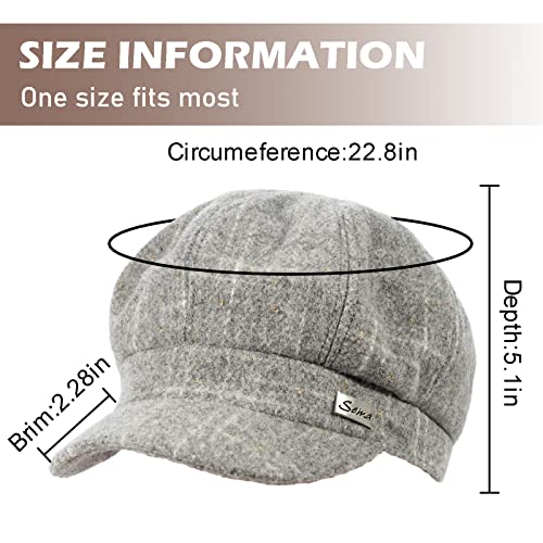 Women Wool Newsboy Hats Cabbie Hat Beret Paperboy Tweed Baker Boy Cap #TOP4