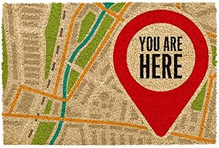 CKB LTD YOU ARE HERE Novelty DOORMAT Unique Doormats Front/Back Door Mats Made with a non-slip PVC backing - Natural coir - Indoor & Outdoor