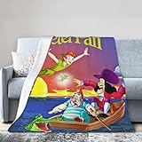 Mushberry Peter and Pan Blanket Flannel Fleece Throw Blanket Warm Blanket for Couch Decorative Gift Home Decor 50''x40'', Black