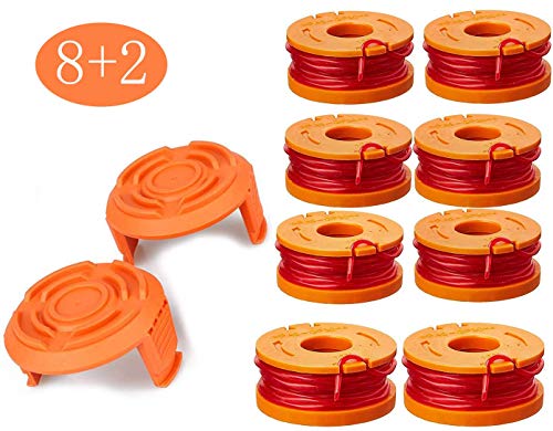 Rasentrimmer Faden für alle WORX Rasentrimmer, Langlebige Ersatzfaden Spulen für verbesserte Schneidgeschwindigkeit – Ø 1,65mm, 3m Länge (8x