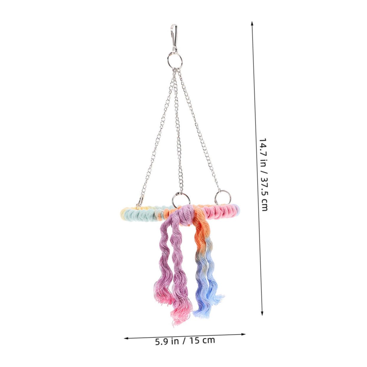 Hohopeti 2pcs Round Bird Swing Cotton Rope Perch Stand for Parakeet Finch Canary Chew for Bird Cage Accessories and Fun Play Area