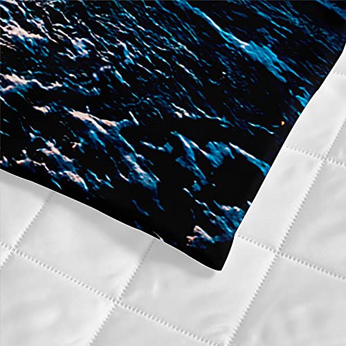 Couvre-lit matelassé océan 180x220cm en microfibre douce réversible