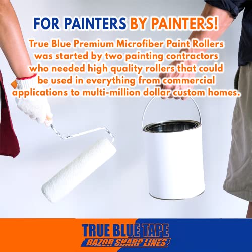 True Blue 18" Professional Paint Roller Covers, 18 Inch, Best For All Types Of Painting Surfaces, Refill Bulk Pack (3, 1/2" Nap) #TOP3