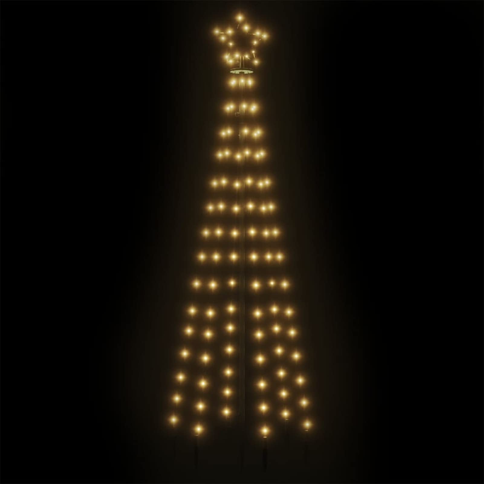 Tidyard Weihnachtsbaum Kegelform Tannenbaum Lichterbaum Weihnachtsdeko Stern Beleuchtung Außen Beleuchtet Lichterkette Warmweiß 108 LEDs 70 x 180 cm (Durchmesser x H)