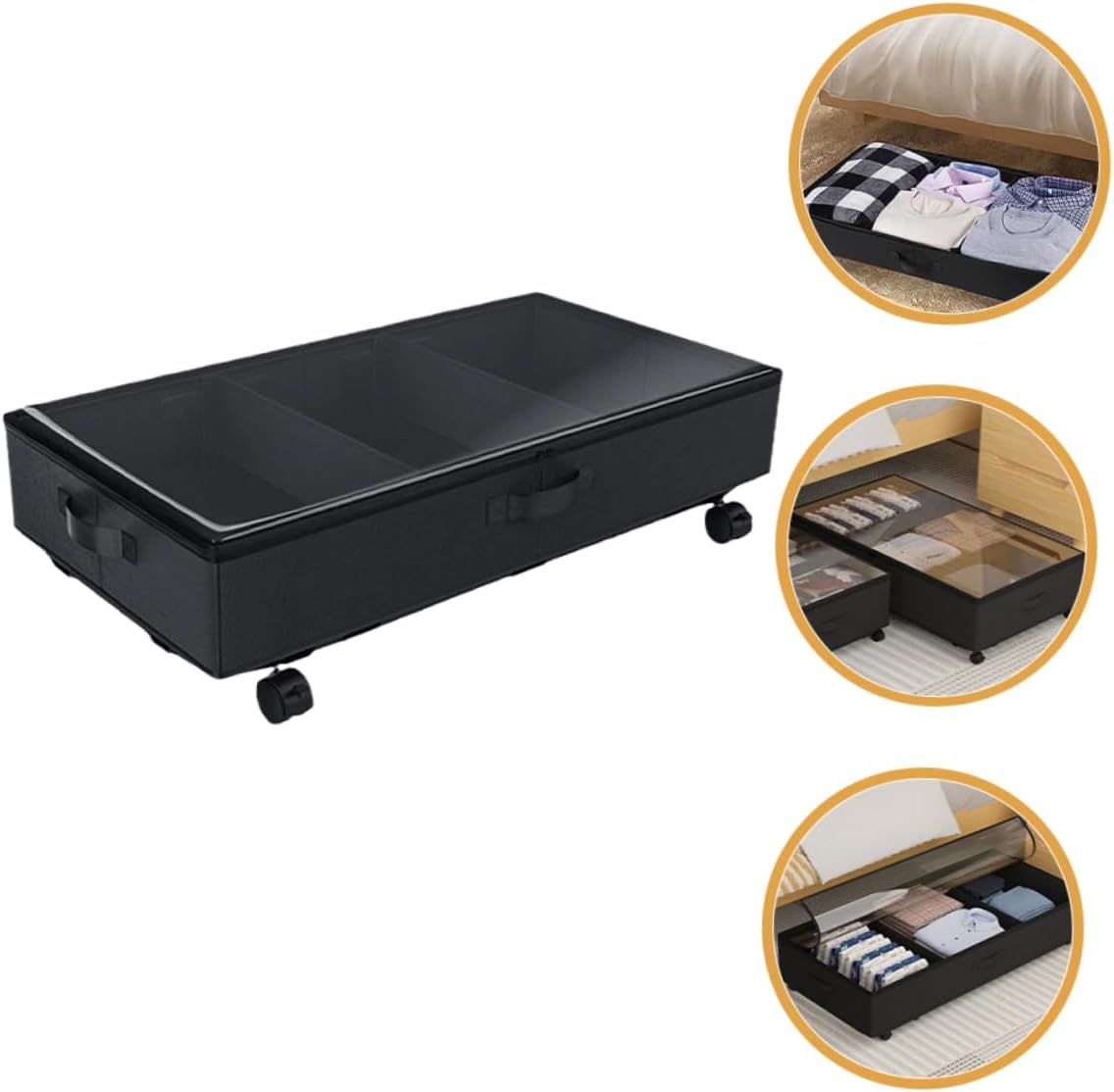 Alipis Bed Bottom Storage Cart Oxford Cloth Storage Bin under Bed Nonwovens Quilts Box