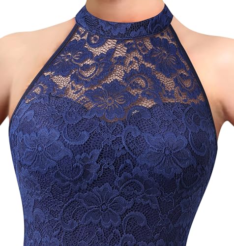 Image of VFSHOW Womens Formal Sexy Halter High Slit Prom Wedding Guest Maxi Dress 2023 Illusion Sweetheart Neckline Evening Long Gown