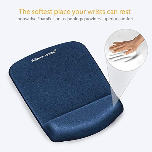 Fellowes 9287302 PlushTouch Mousepad Wrist Support with Microban - Blue