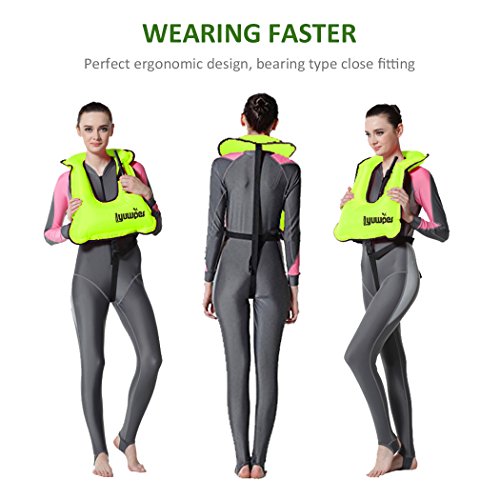 image for Lyuwpes Inflatable Snorkel Vest Adult Snorkeling Jackets Free Diving S