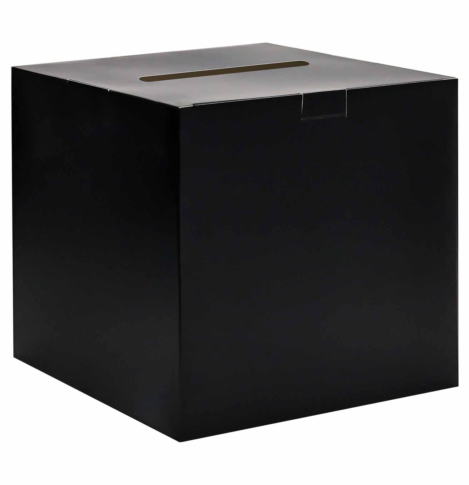 SietDESEO Black Card Box for Party 9.8" x 9.8" Large Gift Card Box Holder for Wedding Reception Baby Shower Birthday Graduation Card Box