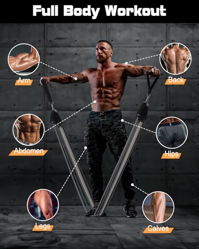 Fitense Resistance Bands Set Men 6PCS - Exercise Bands 270 LBS, Fitness Band with Handles/Door Anchor/Ankle Straps/Bag/Poster, Heavy Resistance Bands for Working Out & Shape Body at Home Gym - Image 4