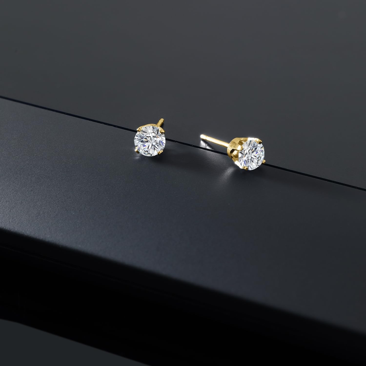 Gem Stone King 0.20 to 6 Cttw 14K Gold Lab Grown Diamond Stud Earrings | Gold Earrings For Women Men | E-F Color | VS1-VS2 Clarity - Image 6