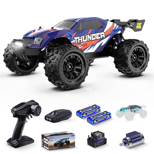 Jyscend 1/14 Brushless RC Cars Fast 50 mph,4WD Waterproof All Terrain Truck with 2 Lipo Batteries and 25W Fast Charger,4x4 Hobby MTR RC Truck with 3S Battery