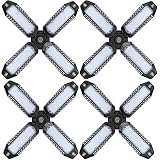 JZCreater 4 Pack LED Garage Lights, 12000LM Ultra Bright LED Shop Light with 4 Adjustable Panels, 80