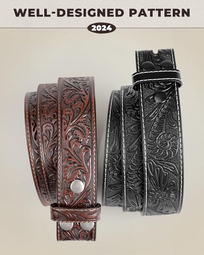 Image of BELTROAD Western Leather Belt Strap for Men Women Cowboy Cowgirl Leather Mens Belts for Jeans Birthday Christmas Belt Gifts