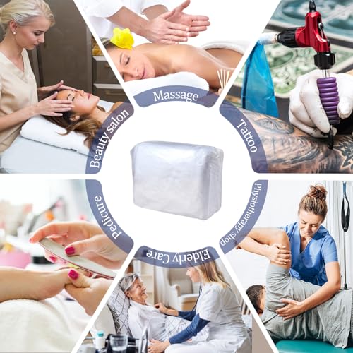 Tvvcalk 50PCS Disposable Fitted Massage Table Sheets, Heavy Duty Elastic Disposable Bed Cover, Breathable Disposable Fitted Sheets for Spa White Non Woven Fabric 36 x 85 Inch by Tvvcalk - Image 5