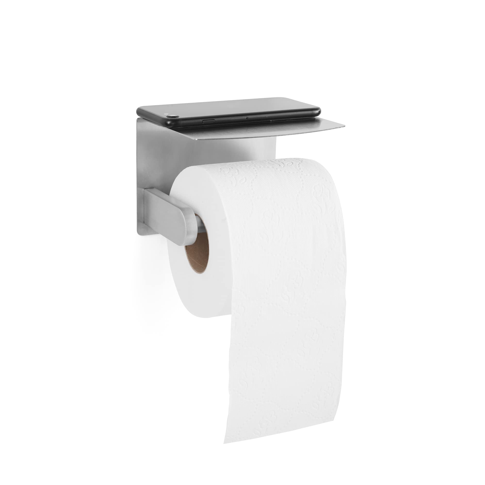 MAD Porta Carta Igienica, Accessori Bagno, Portarotolo Carta Igienica Senza Foratura (Satinato)
