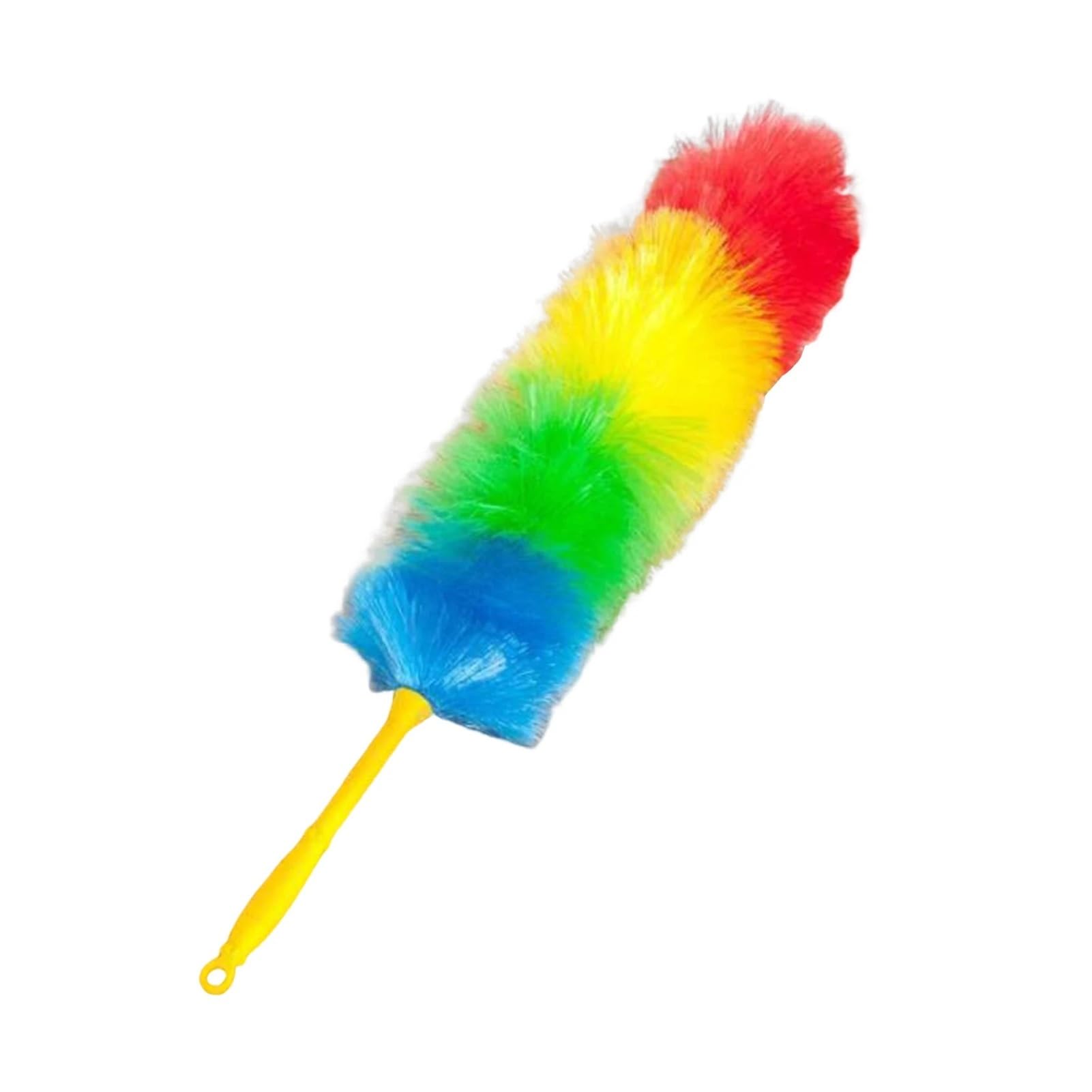 Dust Duster Rainbow Color Feather Duster Bendable Plastic Handle Dusting Tool for Home Cleaning Anti Static Clean(1pcs)