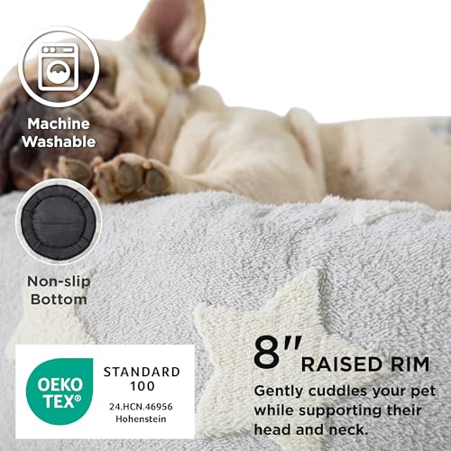 Image of LE SURE Shown on TV Jacquard Donut Dog Beds Large Sized Dog,Grey 36x36x8in