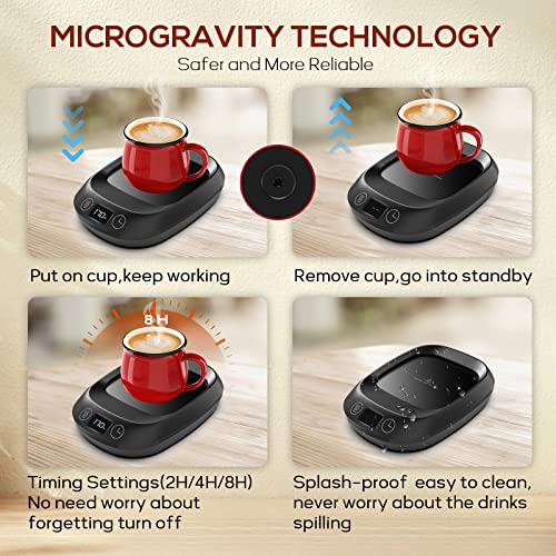 Coffee Mug Warmer, 70W Coffee Cup Warmer With 3-Temps Settings(130 ~ 170°F), Auto Shut Off And Timing Function,Usb Coffee Warmer With Phone Charger Desk Use,Beverage Warmer Keep Coffee Tea Milk Hot #TOP3