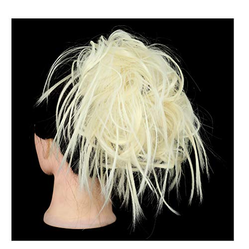 MSBELLE 1Pack Synthetic Fiber Curly Messy Hair Rings Scrunchies Hair Bun Updo Hair Pieces Hair Extensions Ponytail for Women and Girls Beige(613#)