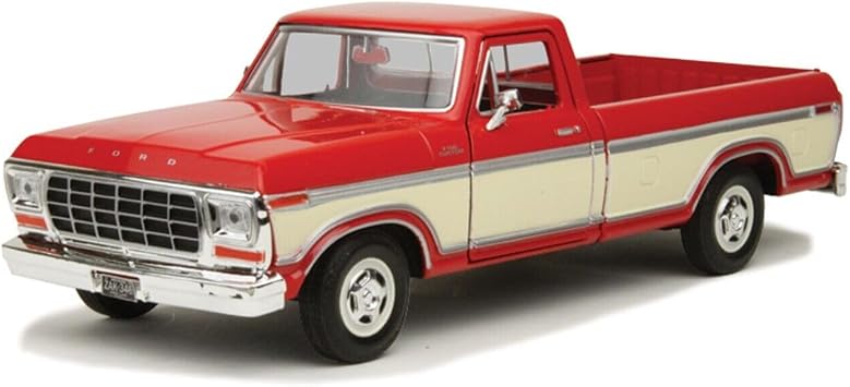 1979 F-150 Pickup Truck Red and Cream 1/24 Diecast Model Car by Motormax 79346rcrm
