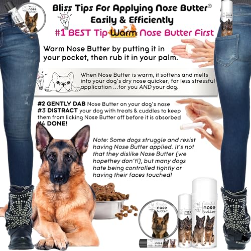 Image of The Blissful Dog German Shepherd Nose Butter, Versatile Dog Nose Balm for Dry Nose, Handcrafted Nose Moisturizer, Easy-to-Apply Dog Essentials, Unscented, 1 oz.